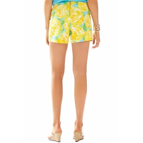 Lilly Pulitzer 5" Deenie Shorts Sunglow Yellow First Impression size 00 - Picture 6 of 7